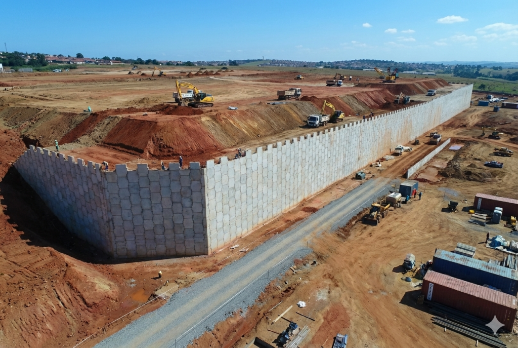 Contenção tipo terra armada
