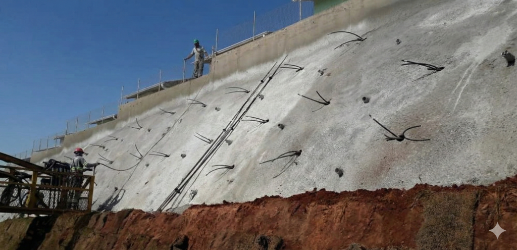 Contenção tipo solo grampeado