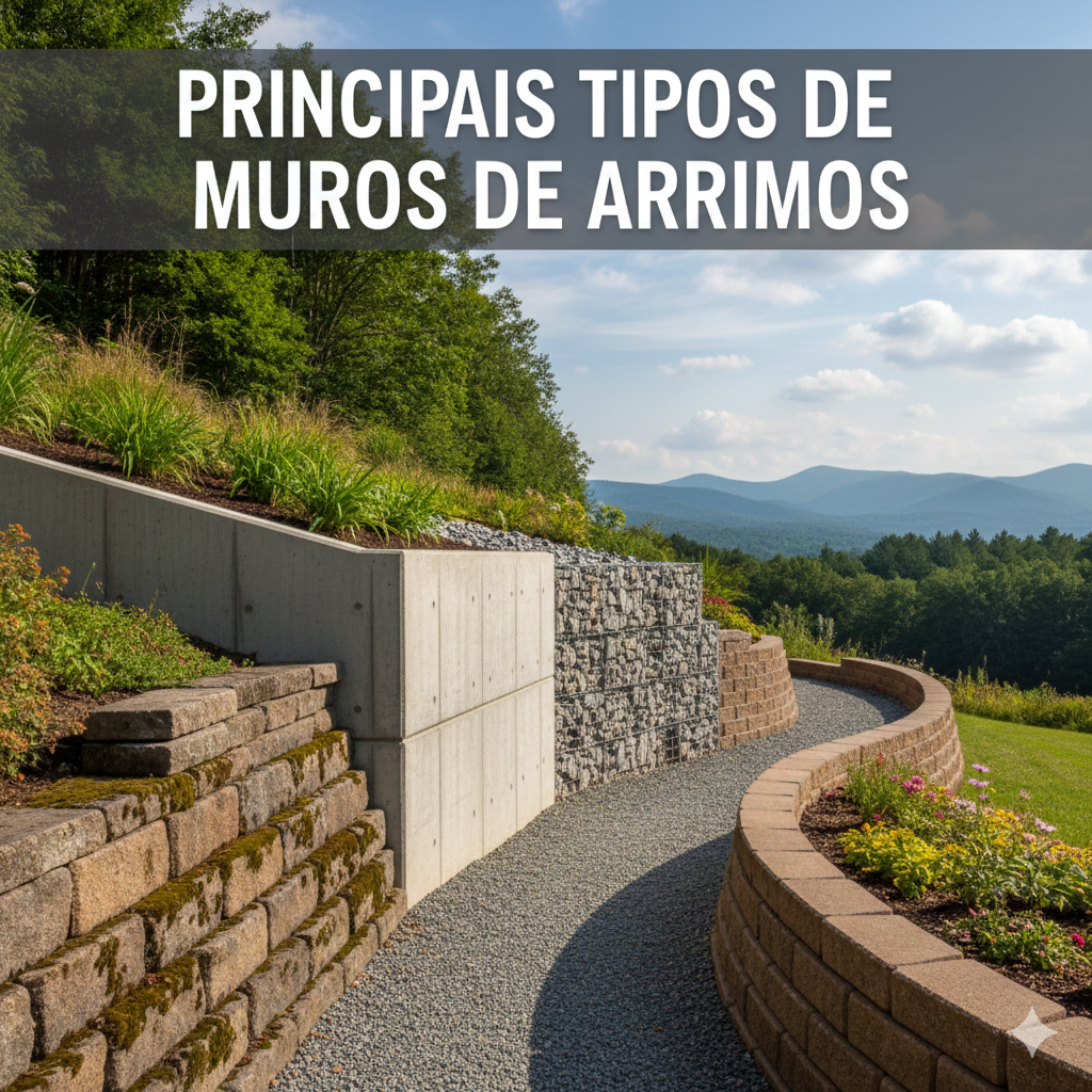 Principais tipos de muro de arrimo